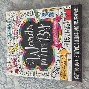 Creative Hand Lettering, Coloring, and Inspirations Book - Words to Live
